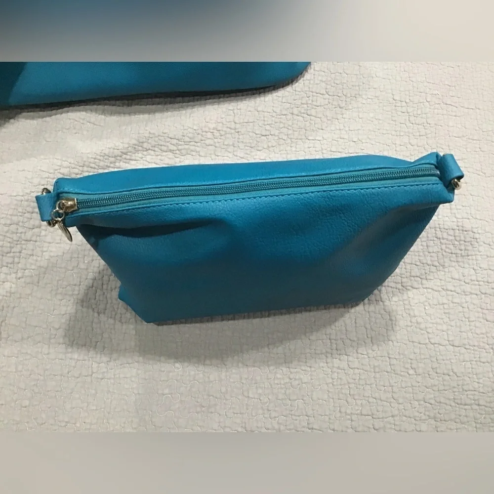 NWT Black Rivet 3-in-1‎ Handbag Shoulder Tote Zipper Carry-All Turquoise & Brown